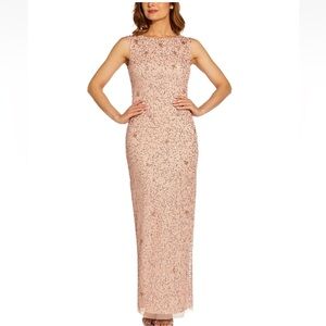 Papell Studio by Adriana Papell Beaded Blush gown size 4